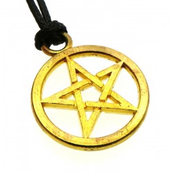 Gold Coloured Metal Pentacle Pendant